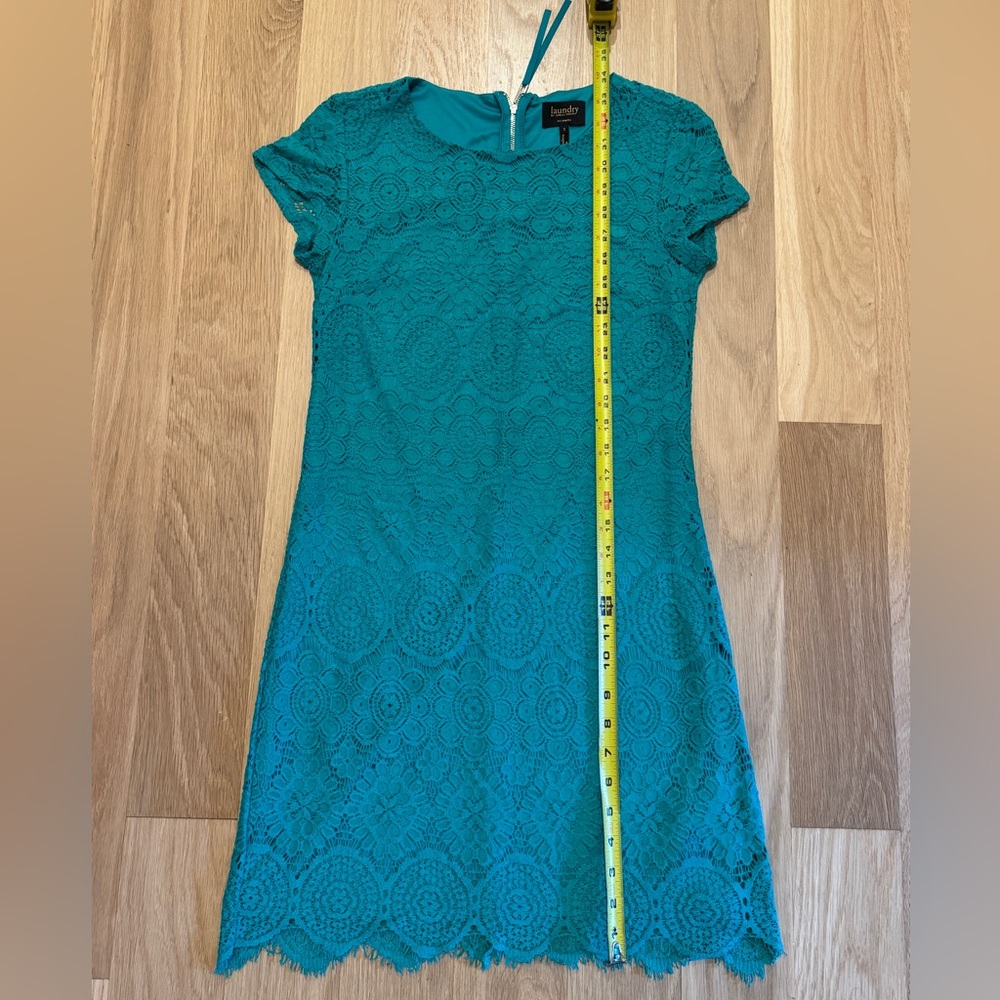 Laundry by Shelli Segal Lace Shift Dress - Teal, Women’s Size 2 - Picture 6 of 7
